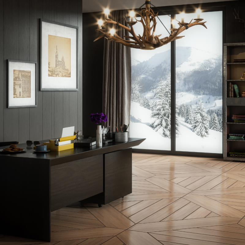 black executive desk